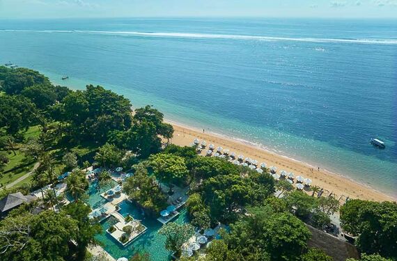 Hyatt Regency Bali - Luftaufnahme Pool- und Strandbereich