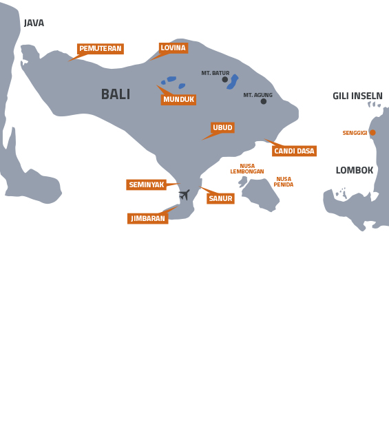 Karte Bali - Bali mit Kindern