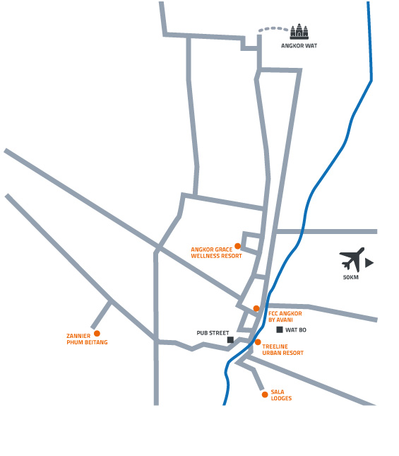 Karte von Siem Reap - Siem Reap mit Kindern