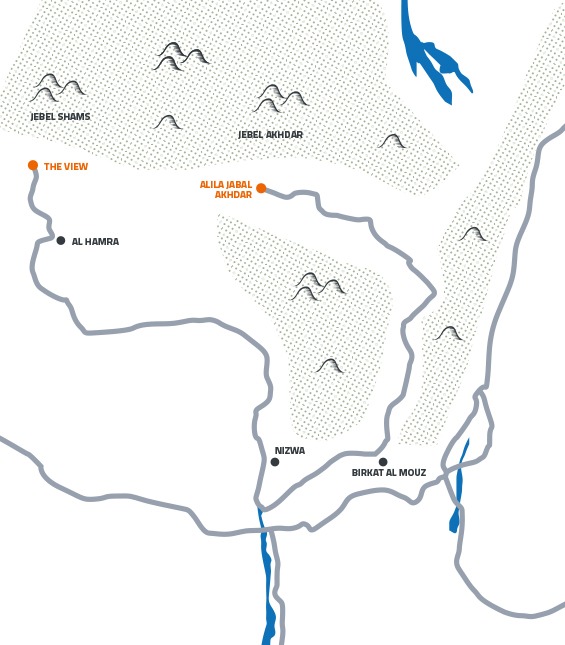 Karte von Nizwa & Umgebung