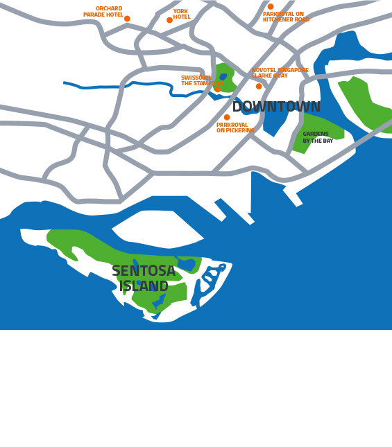 Karte Singapur - Singapur mit Kindern