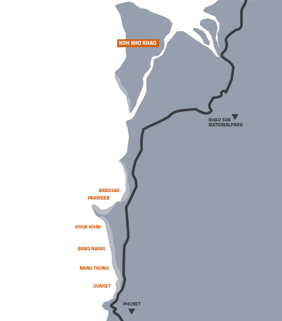 Karte Khao Lak mit Koh Kho Khao - Khao Lak mit Kindern