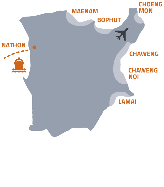 Karte Koh Samui - Koh Samui mit Kindern