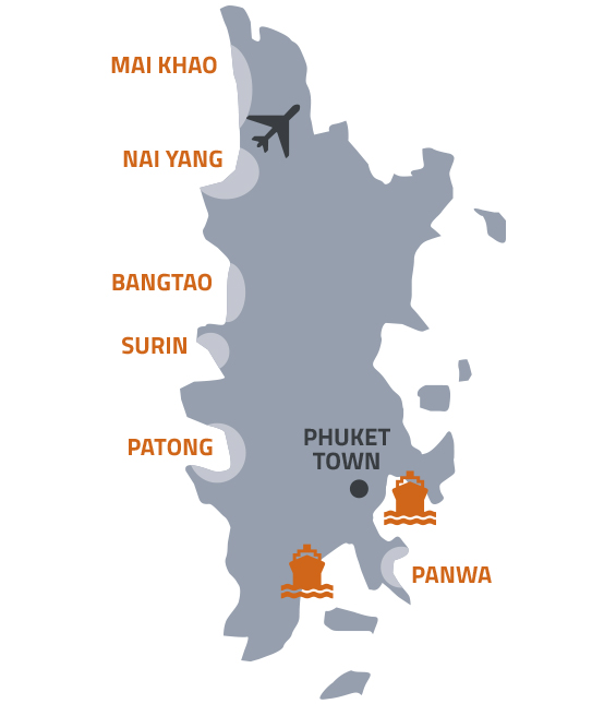 Karte Phuket - Phuket mit Kindern